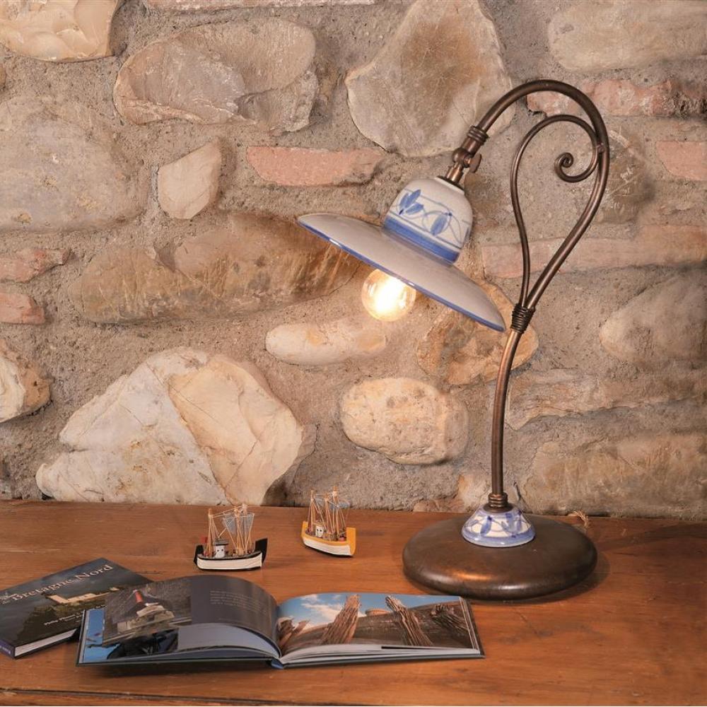 keramika mosadz stolna lampa rustikalny mediteransky klasicky osvetlenie stol kancelaria pisaci stolik keramika malovana vzor provensalsky imas 03618 lameridiana riesenie interieru.jpg